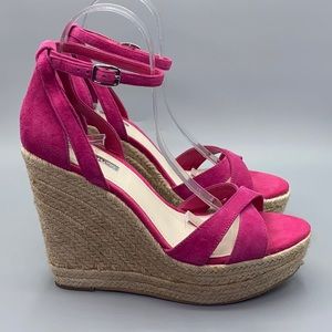 BCBGeneration Pink Holly Wedge Platform Sandals
